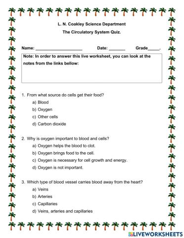 Vircultory system Quiz