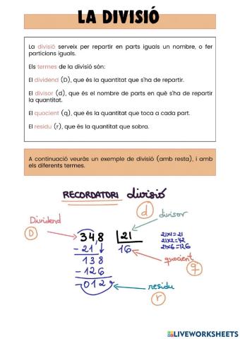 Repàs de la divisió -2 xifres-