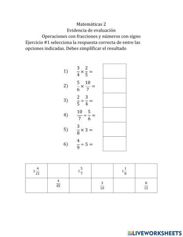 Fracciones y numeros con signo