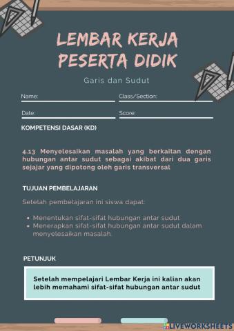 Lembar Kerja Peserta Didik Materi Garis dan Sudut