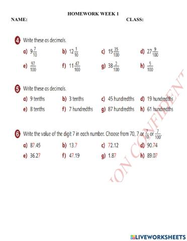 Homework week 1 grade 5