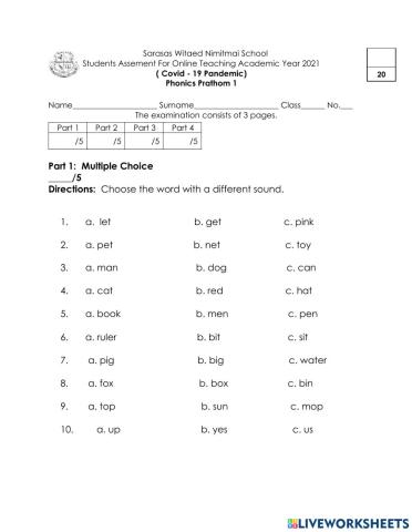 Final Exam 1st Semester 2021