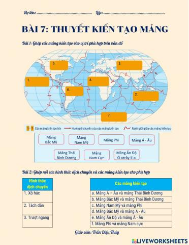 Bài 7: Thuyết kiến tạo mảng