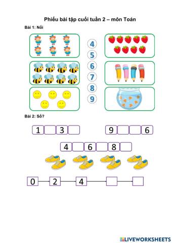 Phiếu bài tập cuối tuần 2 - môn Toán