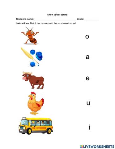 Short vowel sounds