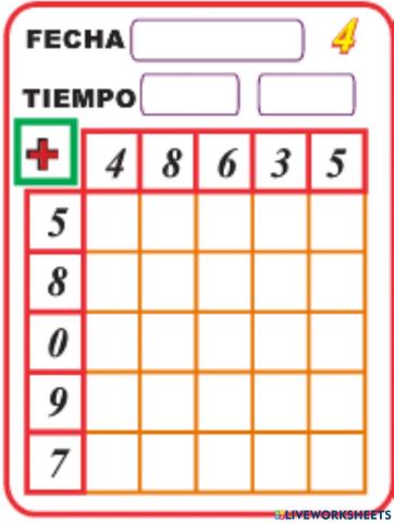 Tabla pitagórica 4