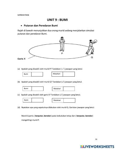 Sains Bumi Tahun 4 Putaran & Peredaran Bumi