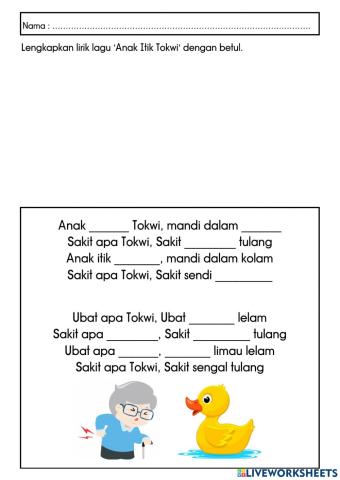 Lagu anak itik tokwi