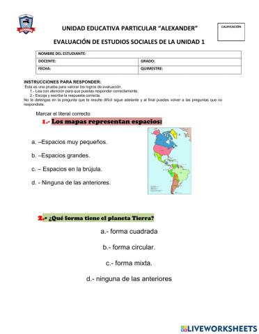 Evaluacion de estudios sociales