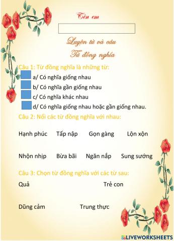 Từ đồng nghĩa