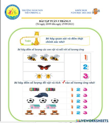 Ôn số lượng trong phạm vi 3