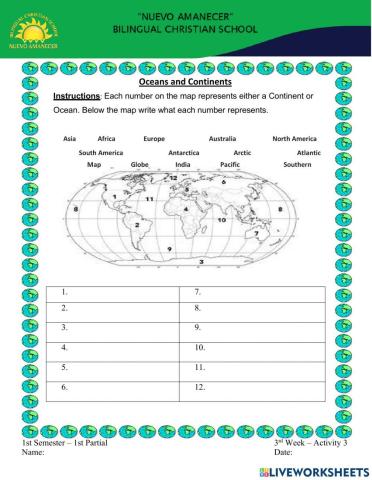 Oceans and Continents