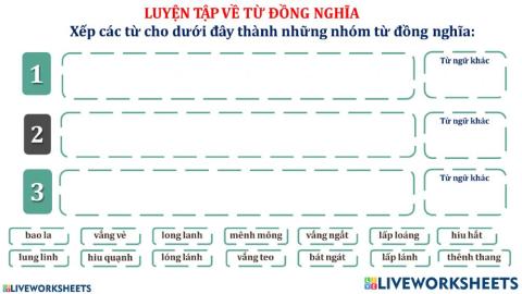 Luyện tập từ đồng nghĩa tuần 2