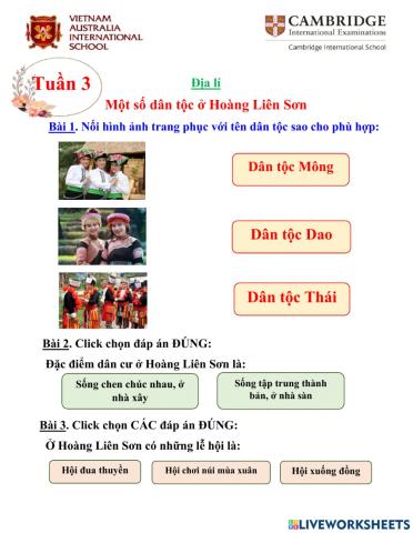 Phiếu bài tập Địa lí tuần 3