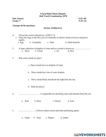 Science Objective Assessment