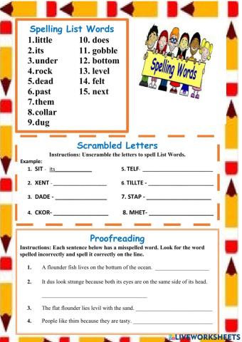 Short Vowel Sound - Spelling activity
