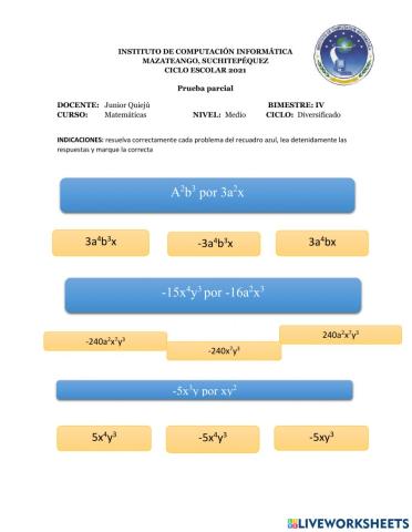 Multiplicación algebraica