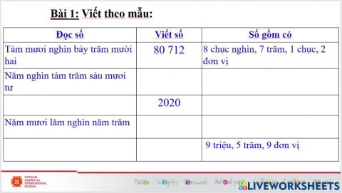 Tuần 3 - thứ 6 - toán - bài 1