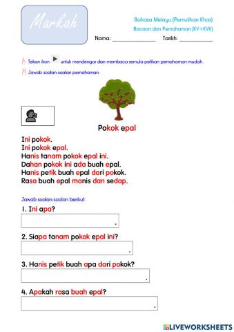 Perkataan KV+KVK (Bacaan & Pemahaman)