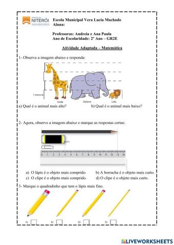 Atividade para Samyra. Grandezas e medidas. GR2E. 2021