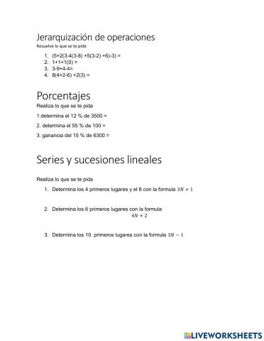 Fichas matematicas