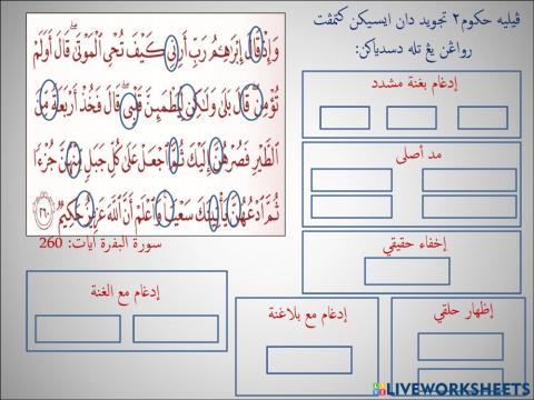 Hukum tajweed surah albaqarah ayat 260