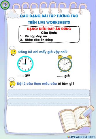 Bài tập liveworksheet