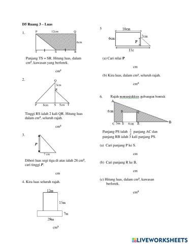 Matematik Tahun 5 : Luas