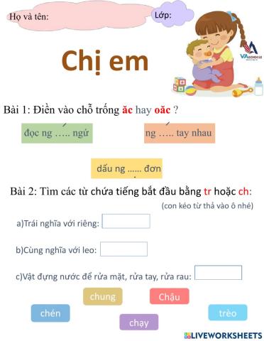 Chính tả : Chị em