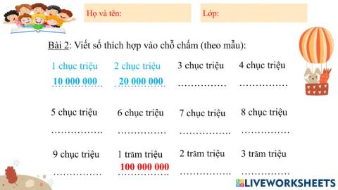 Triệu và lớp triệu