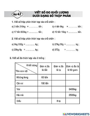 Vở Bài tập Toán in tiết 42