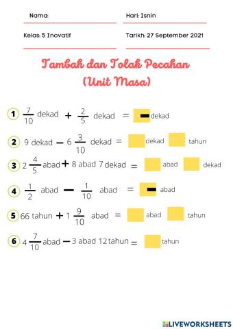 Operasi Asas Unit Masa