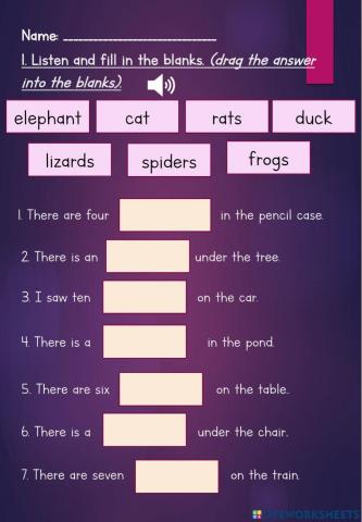 Singular Plural Listening Year 1 unit 3