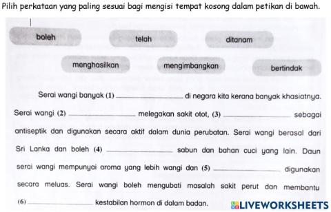 Bahasa Melayu 6 Latihan 27.09.21