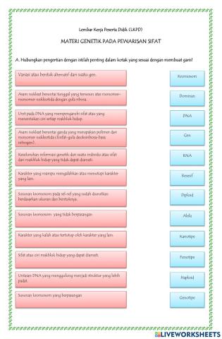 Lkpd materi genetik pada pewarisan sifat