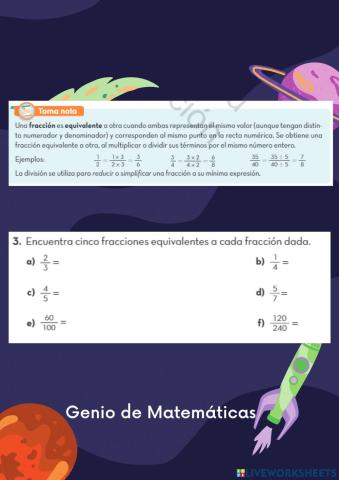 Fracciones equivlentes