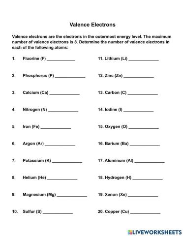 Valence Electrons