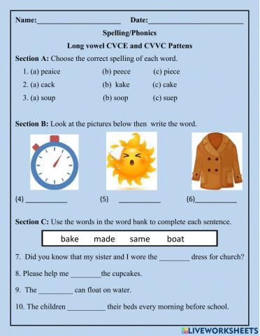 CCVE and CVVC Patterns