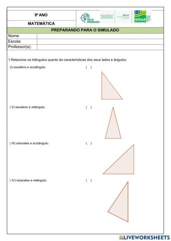 Revisão de Matemática 9º ano