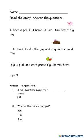 Reading Passage - Short Vowel Ii