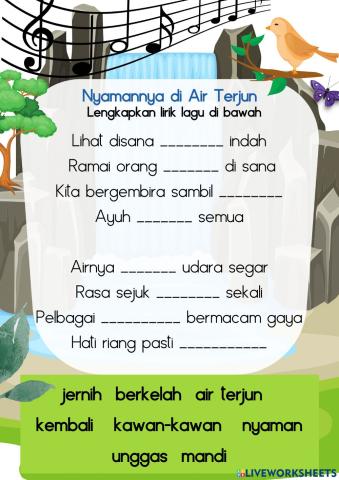 Lagu Nyamannya di Air Terjun 