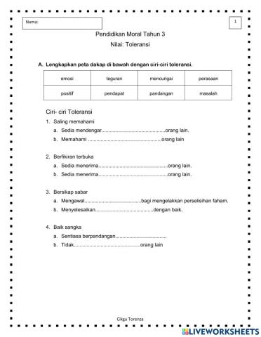 Unit 14: toleransi sesama warga sekolah