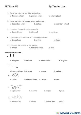 Art Test M1 by Teacher Love