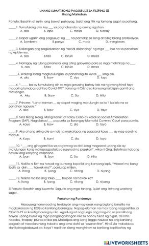 Sumative test in fil-ipino