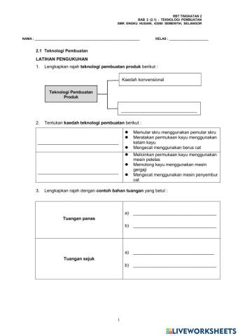 RBT T2-Bab 2 (2.1) : Teknologi Pembuatan