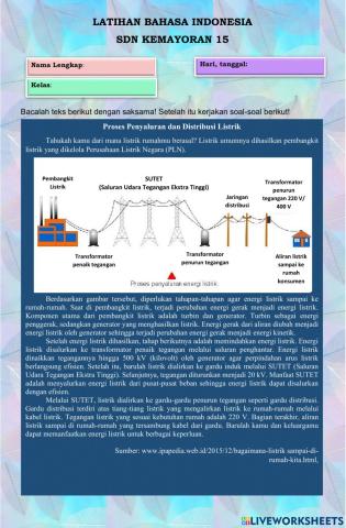 Teks ekplanasi penyaluran dan pendistribusian listrik