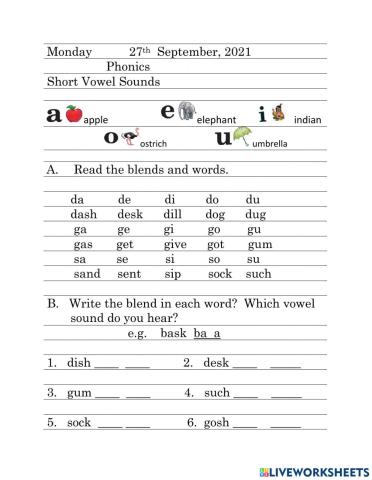 Short Vowels