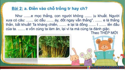 BT Chính tả - Cháu nghe câu chuyện của bà