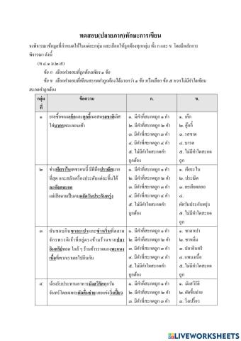 ทดสอบการเขียน