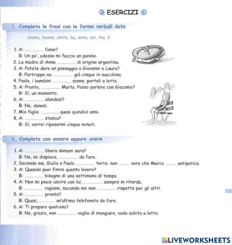 Essere ed Avere - Presente indicativo